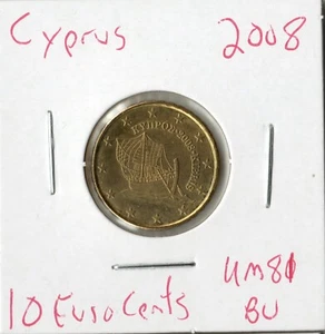 Moneda Chipre 2008 10 centavos KM81 - Imagen 1 de 2