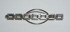 Swank Klip Early 1900's B&W Plate Tie Clip Square Chain Link Silver VGUC