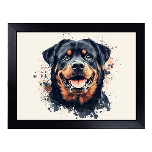 Rottweiler Ritratto Cane Lap Vassoio Imbottito Imbottito TV Cena Cibo Scrivania Portatile - Foto 1 di 4