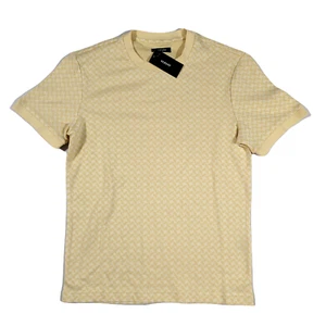 Alfani Textured Geo Jacquard T-Shirt Mens Small Glimmer Yellow - Picture 1 of 5