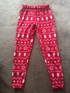Women's BOOHOO Cosy Festive Red White Red Christmas Xmas PJ Pyjama Pants Size S! - Picture 1 of 2