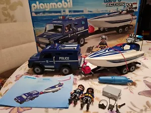 Playmobil Set 5187 Polizeitruck mit Anhänger, Speedboot und Unterwassermotor - Bild 1 von 4