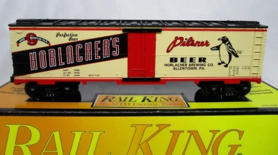 MTH O Gauge Horlacher's Brewing Co. Allentown PA Modern Reefer Car NOS 30-7871 - Image 1 of 4