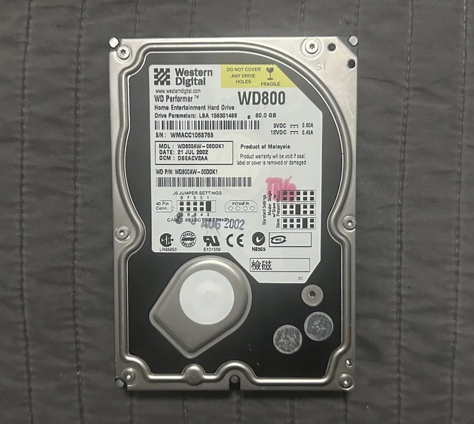WD800AW-00DDK1 - Western Digital 80GB 7200 RPM SATA 3.5" HDD - Image 1 of 1