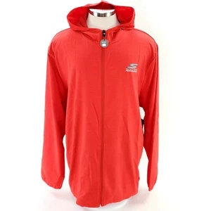 Skechers Performance Herren 3XL Rot Langarm Packable Windbreaker Zip Hoodie - Bild 1 von 12