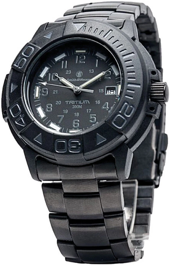 Reloj de pulsera Smith & Wesson Dive correa de metal negro resistente al agua W900BLK Foto 1 de 1