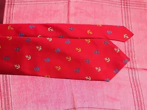 "A Family Tie" Anchor Print Silk Necktie L 57 Inch W 3.9 Designer - Picture 1 of 12
