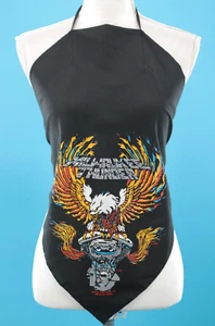 Camiseta sin mangas Harley Davidson Halter Bandana negra de colección para mujer de los 80 XS/S/M motociclista de los años 80 - Imagen 1 de 15