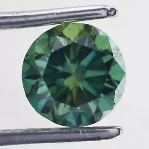 2.15 Ctw Fancy Blueish Green Loose Moissanite Diamond Lab Grown Gemstone 7 mm - Picture 1 of 6