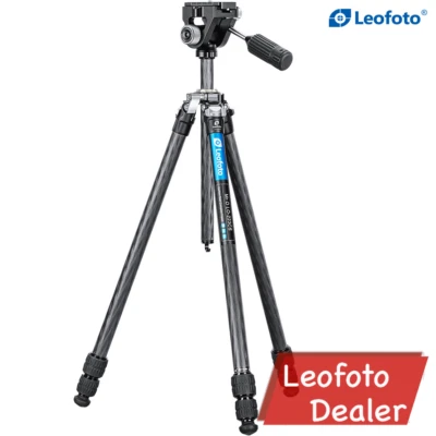Leofoto LO-223CS+SW-02 Carbon Fiber Tripod + 2-Way Pan Head Kit for Binoculars - Image 1 of 4