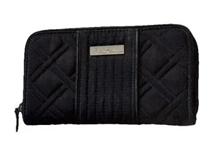 VERA BRADLEY RFID QUILTED ACCORDION WALLET BLACK EUC - Picture 1 of 17