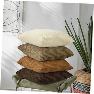 Corduroy Throw Pillow Covers 18x18, Set of 4 Multi-Color 18x18 Inch Brown - Picture 1 of 7