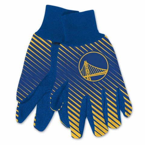 GOLDEN STATE WARRIORS STRIPED UTILITY GRIPPER DOTS GLOVES NEW WINCRAFT 👀 Cover