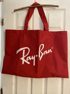Ray-Ban GROSSE ROTE NYLON STRANDTASCHE WEISS LOGO 17 X 24" WIEDERVERWENDBAR - Bild 1 von 5