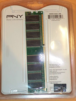 PNY 512MB PC memory DDR  C3200 400MHz 333 266 desktop MD0512SD1-400 - Image 1 of 2