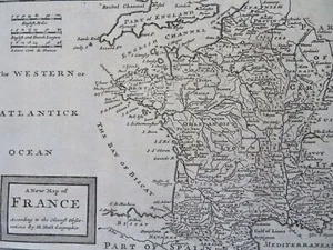 Frankreich Paris Orleans Bordeaux Dijon Toulouse 1745 H. Moll gravierte Karte - Bild 1 von 4