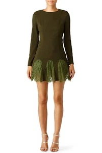NWT $286 ASILIO ARMY GREEN DESERT PARADISE DRESS SIZE USA 4, UK/AUS 8 - Picture 1 of 12