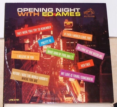 Ed Ames – Opening Night With Ed Ames - 1964 Mono Vinyl LP Record Album - Image 1 of 2