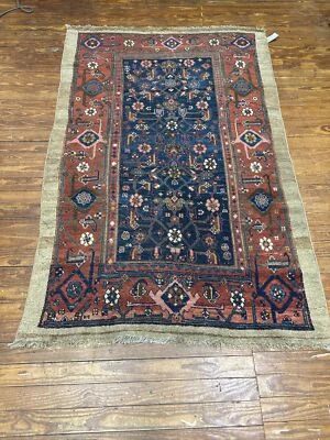 ALFOMBRA BAKHSHAIESH ANTIGUA DÉCADA DE 1910 GENUINA 100% LANA (243) 6’11”x4’5”LEER NOTAS Foto 1 de 4