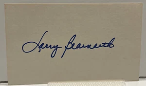 Larry Bearnarth Signed 3x5 Index Card Cut New York Mets Milwaukee Brewers Auto - Picture 1 of 3
