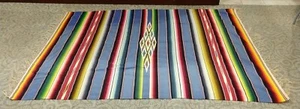 Vintage Southwestern Multi-Colored Table Cloth, blanket. 90" x 63", BEAUTIFUL! - Picture 1 of 9