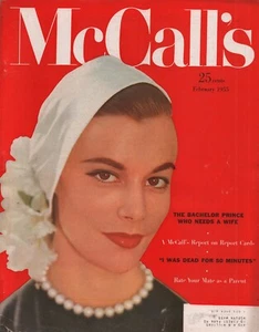 McCall's Magazine February 1955 News/Fiction/Homemaking/Style/Ads Free Shipping - Picture 1 of 2