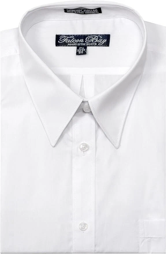 NWT 18.5"/33"-34" Falcon Bay Expandable Comfort Collar Dress Shirt White BigTall — 第 1/1 张图片
