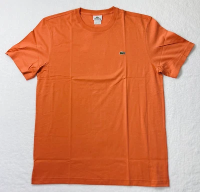 Lacoste Crewneck T-Shirt 100% Cotton Short Sleeve Orange Mens US Size XL VTG NWT - Image 1 of 4