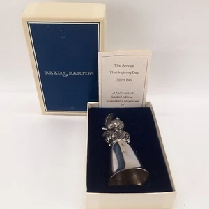 Vintage 1981 Reed & Barton Thanksgiving Day Silver Plate Turkey Bell 3.63" tall - Picture 1 of 8