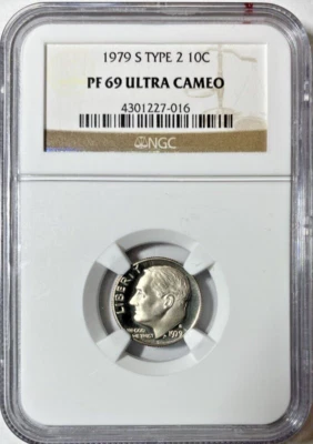 1979-S TYPE 2 10c Proof NGC PF-69 Ultra Cameo Roosevelt Dime - Image 1 of 2