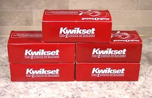 FIVE (5) Kwikset UltraMax 97300-684 Hancock Privacy Antique Brass Doorknobs NEW - Picture 1 of 12