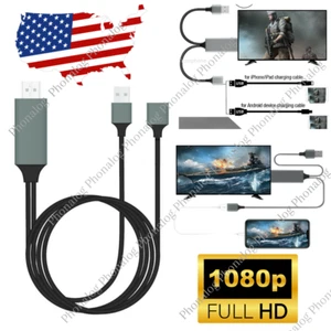 HDMI Cable 1080P Phone to TV HDTV AV Adapter Universal For iPhone Android Type C - Picture 1 of 9