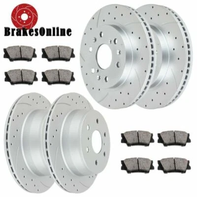 Front & Rear Brake Rotors Pads Kit fit for Cadillac Escalade 2008-2014 Drilled - Image 1 of 4