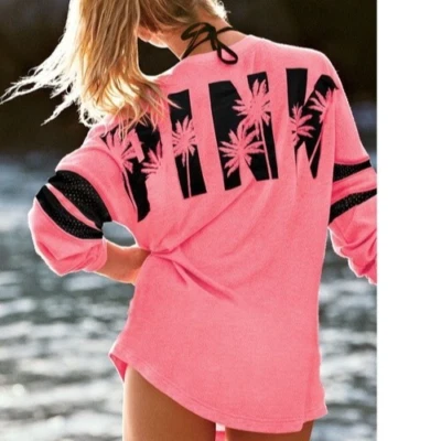 Pullover/Cubrir Palmera Rosa Victoria's Secret Pequeño - Difícil de encontrar este NUEVO Foto 1 de 4