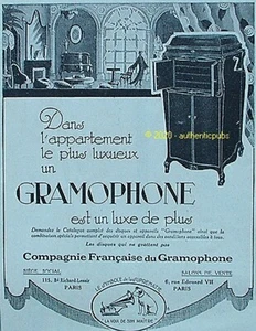 PUBLICITE GRAMOPHONE LA VOIX DE SON MAITRE UN LUXE DE PLUS DE 1925 FRENCH AD PUB - Picture 1 of 1