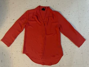 Blusa Top Informal Mossimo Para Mujer Talla Pequeña Manga Larga Naranja Cuello en V - Imagen 1 de 4