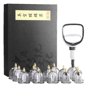 Professional Acupoint Cupping Set, 4th Generation Pump Gun & Cups (12 Cups) - Picture 1 of 7