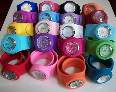 Girl's Women's Cool Colors Fashion Silicone Rubber Slap Wrist Casual Watches - Image 1 of 4