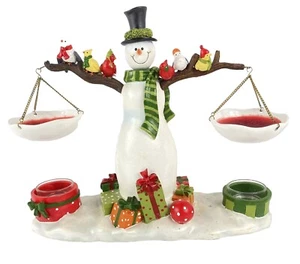 Candela Yankee vintage musicale pupazzo di neve uccellini testa di bobble doppio scalda crostata Natale - Foto 1 di 11