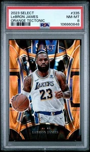 2023-24 Panini Select #335 Orange Tectonic Prizm LeBron James PSA 8 - Picture 1 of 3