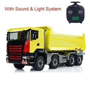 Metal 1/14 Hydraulic RC Roll Off Dumper Truck 8x8 Differential Lock Axles 3Speed - Bild 1 von 12