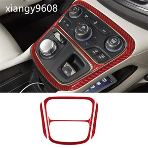 Red Carbon Fiber Center Console Outer Frame Panel Cover For Chrysler 200 2015-17 - Picture 1 of 12