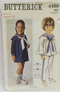 Vestido Butterick Años 60 Patrón Costura #4490 Con Cuello Marinero Top Pantalones Talla 2 - Imagen 1 de 5