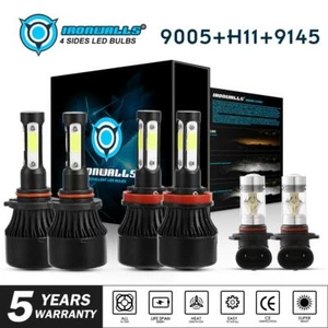 9005+H11+9145 LED Headlight Bulb Kits for 2011-2018 Ram 1500 2500 3500 4500 5500 - Picture 1 of 12