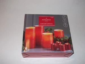 Ashland 8er Set LED Weihnachtskerzen rot Glitzer mit Fernbedienung - Bild 1 von 2