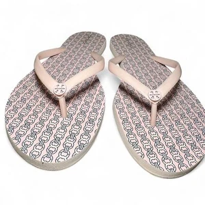 Chanclas Tory Burch Rosa Logo Playa Piscina Ducha Zapatos Talla 11 - Imagen 1 de 7