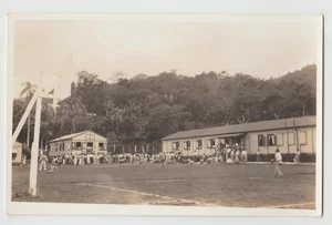 RPPC Puerto Rico Vieques CCC PRRA Camp BASEBALLSPIEL Feld Holz Kaserne Postkarte - Bild 1 von 2