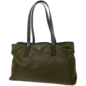PRADA Logo Plate Tote Bag Shoulder Bag Beaded Tote Bag #BS3126 - Picture 1 of 8