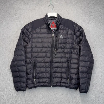 Chaqueta Gerry Puffer Para Hombre Mediana Negra Gris Acolchada Ligera Bolsillos con Cremallera Foto 1 de 4