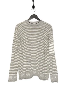 Thom Browne 4-Bar Grey Striped Nautical Theme Crewneck Sweater - SIZE 4 - Picture 1 of 8